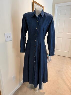 Vtg Depeche Mode Button Front Denim Dress Sz 6